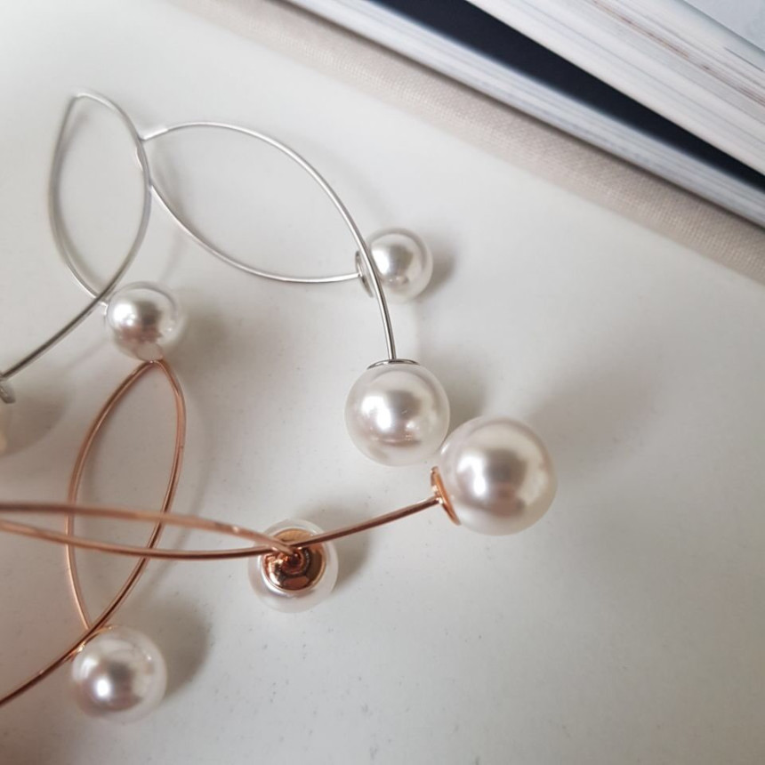 all silver Abel's Swarovski Drop Earrings Elega