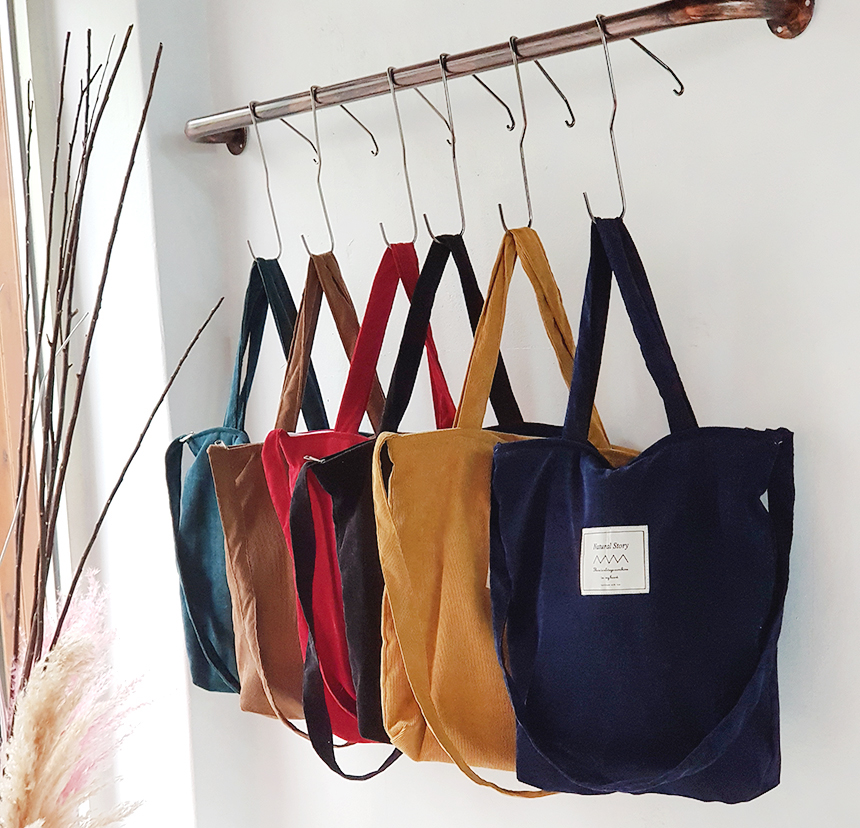 TOTE ECO SHOPPING TRAVEL Corduroy Eco Bag Bag Show
