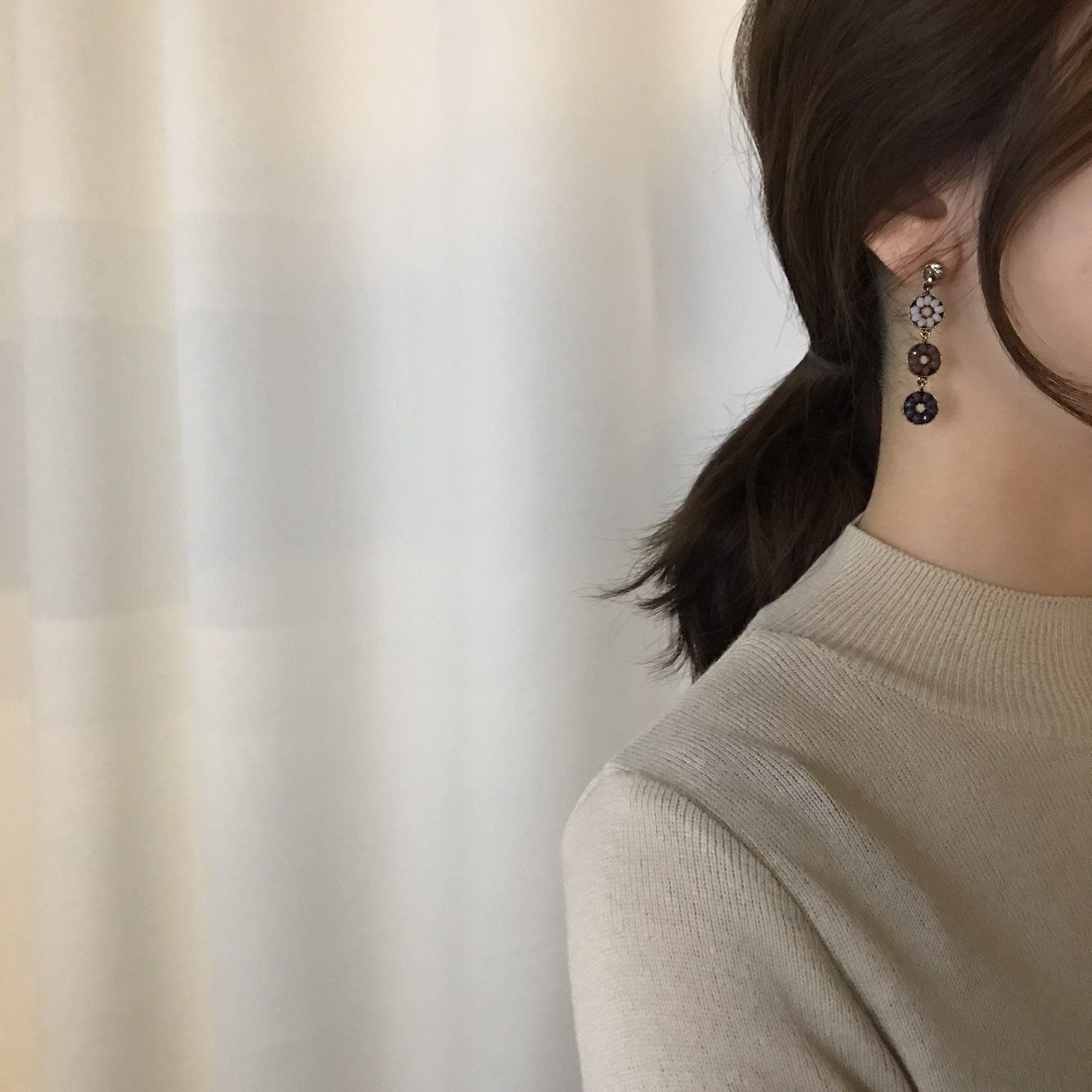 Dora Flower Antique Drop Earrings 3color Women'