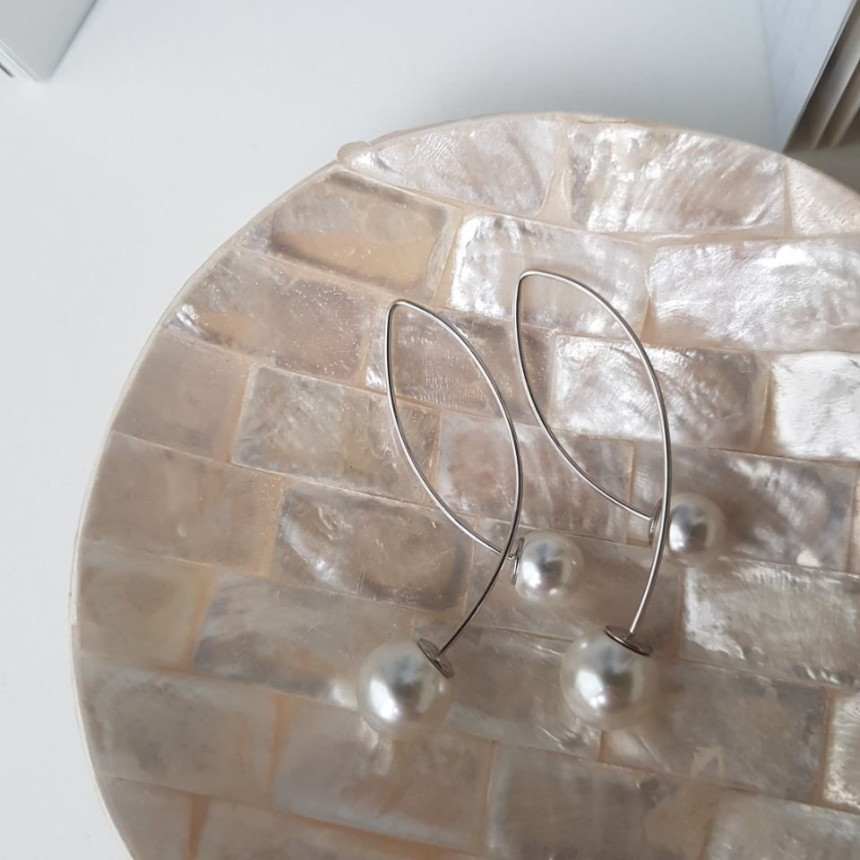 all silver Abel's Swarovski Drop Earrings Elega