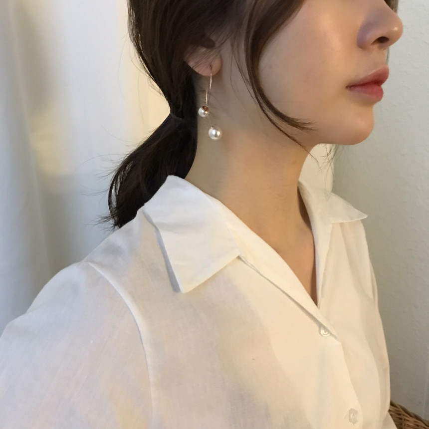 all silver Abel's Swarovski Drop Earrings Elega