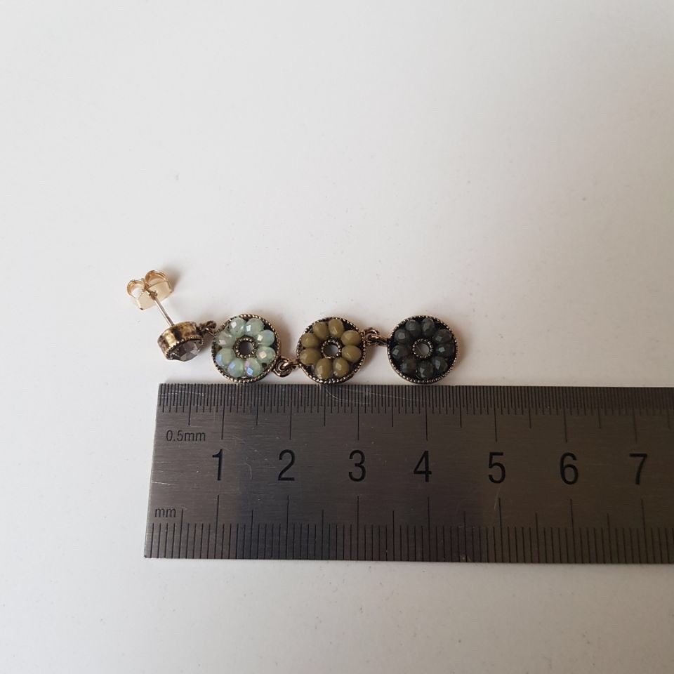 Dora Flower Antique Drop Earrings 3color Women'