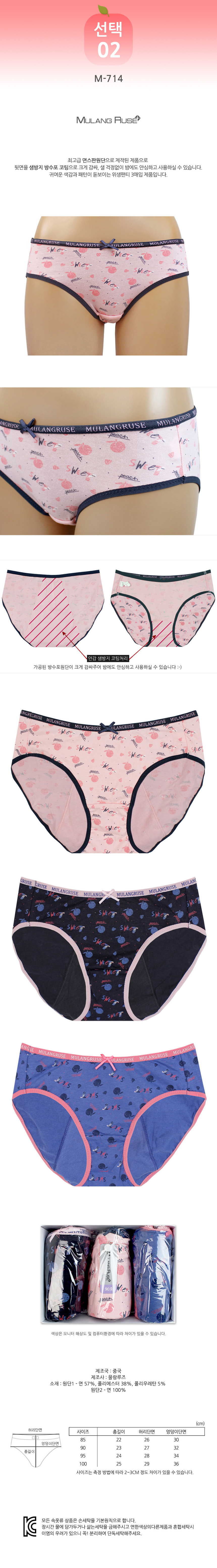 Sanitary 3-piece set of female sanitary panty-back
