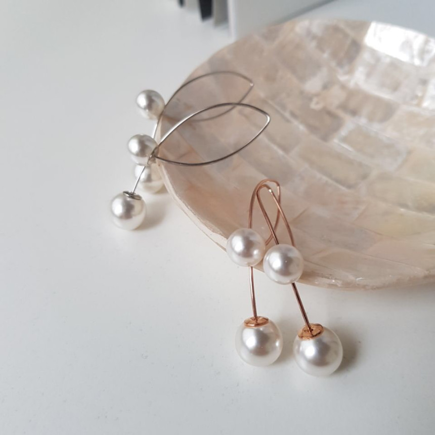 all silver Abel's Swarovski Drop Earrings Elega