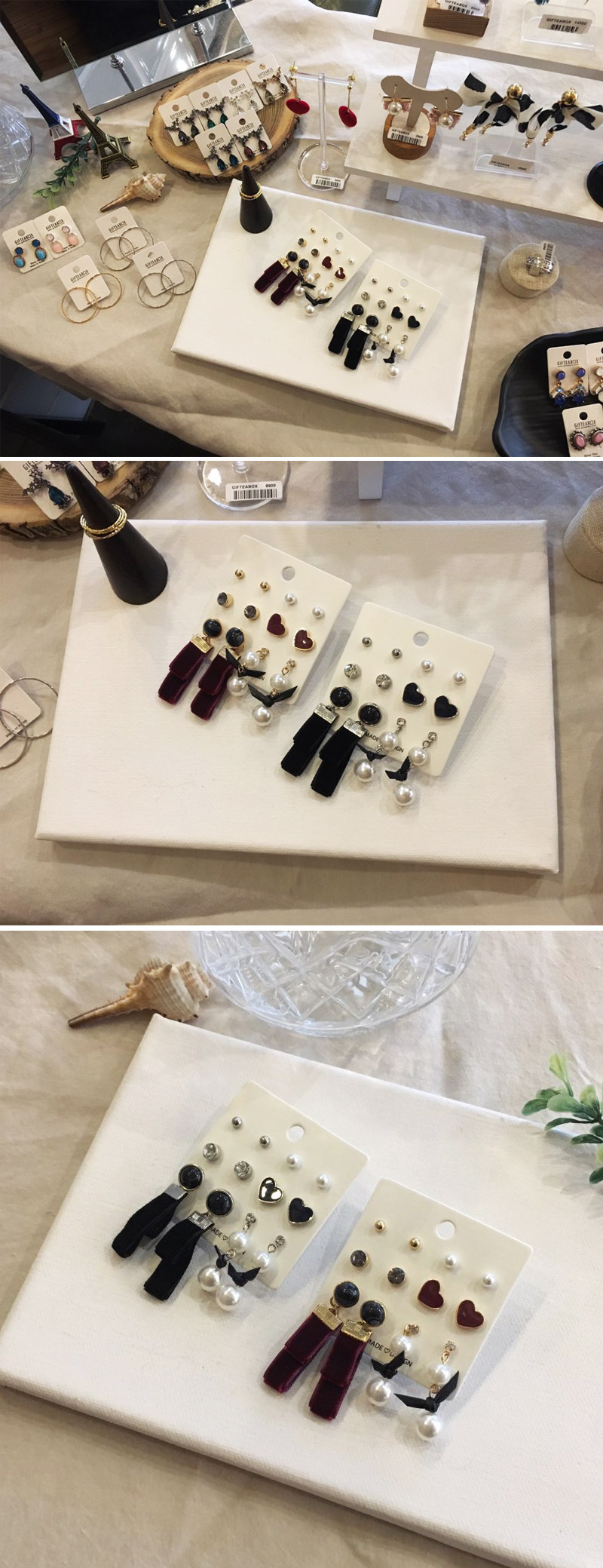 Heart Velvet 6set Set Earrings Daily New Year Part