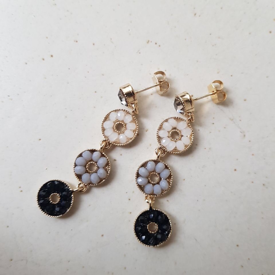 Dora Flower Antique Drop Earrings 3color Women'