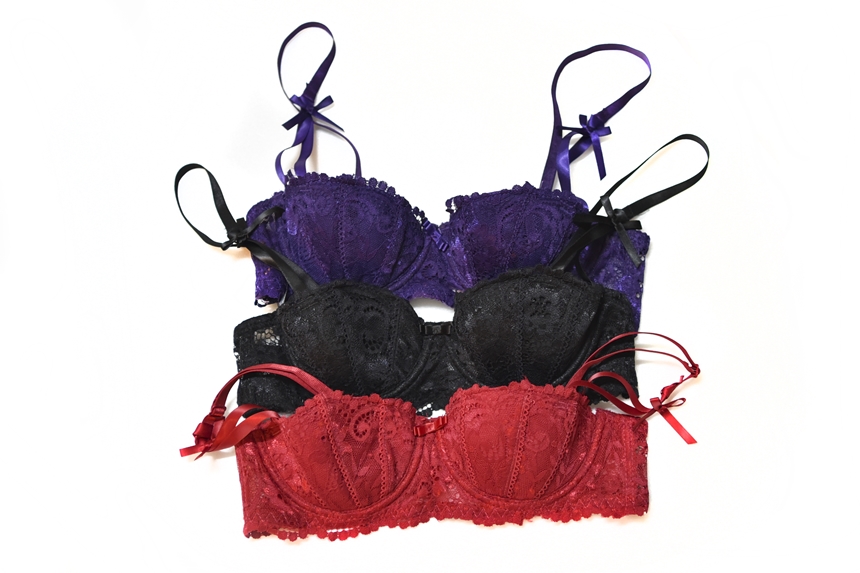 Sexy lace half cup bra set singlet pants woman und