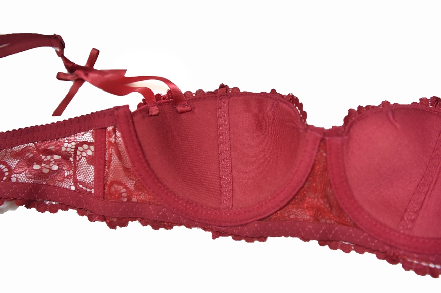 Sexy lace half cup bra set singlet pants woman und