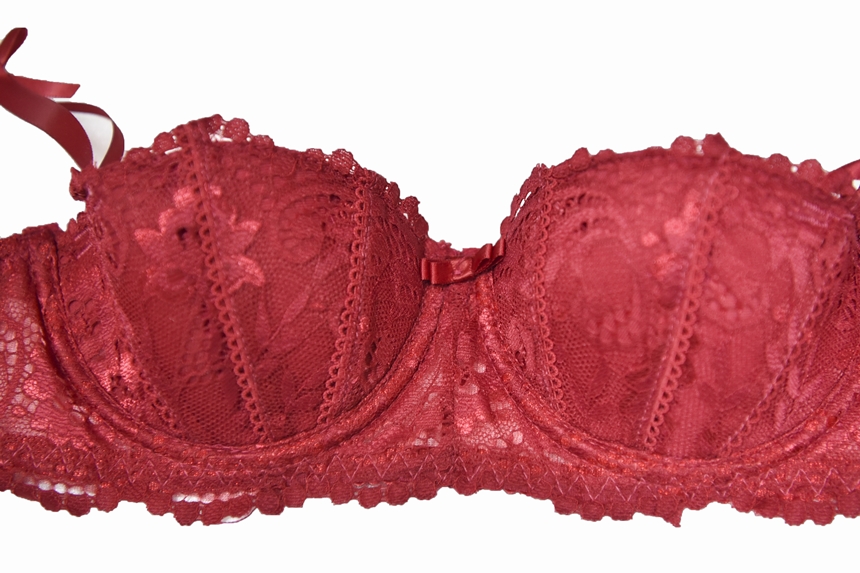 Sexy lace half cup bra set singlet pants woman und