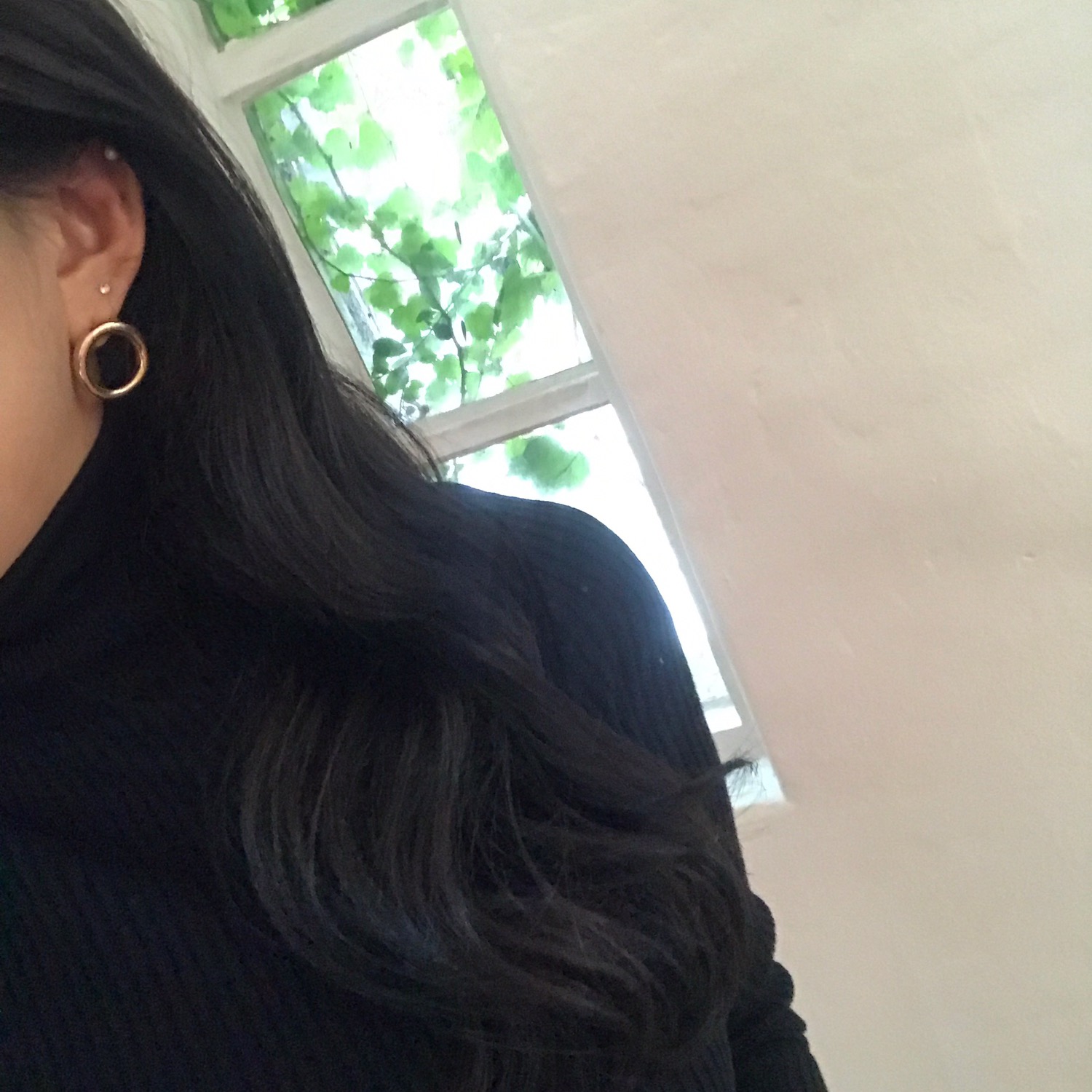 Gold Bold Circle Earrings Titanium Needle Anti-All