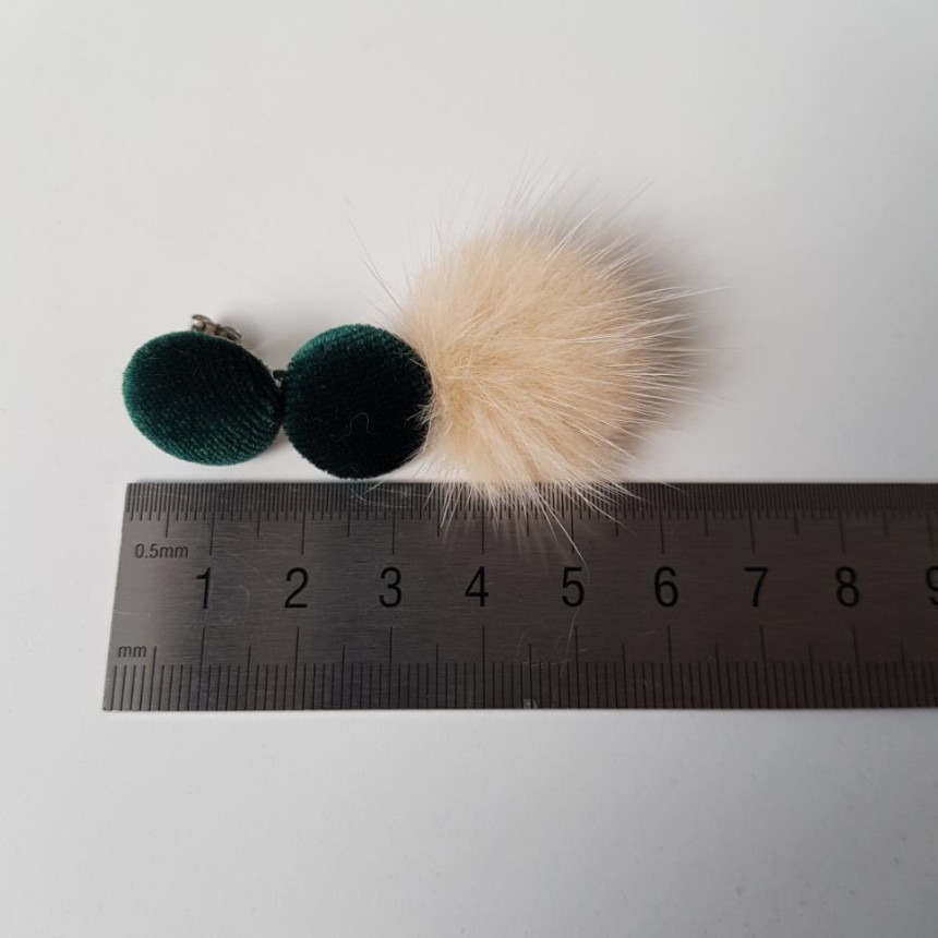 Angor Mink Velvet Drop Earrings 3color Belted Look