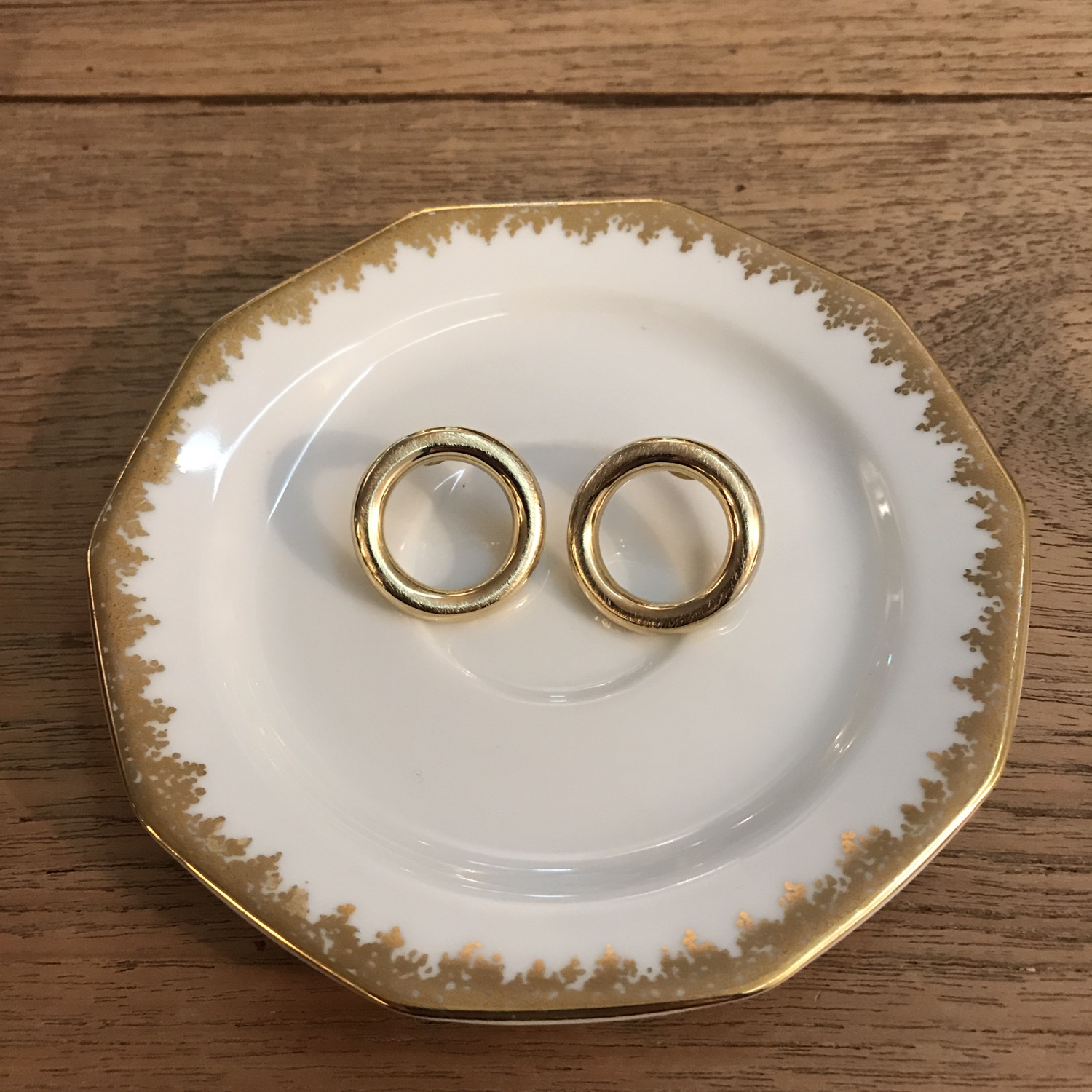 Gold Bold Circle Earrings Titanium Needle Anti-All