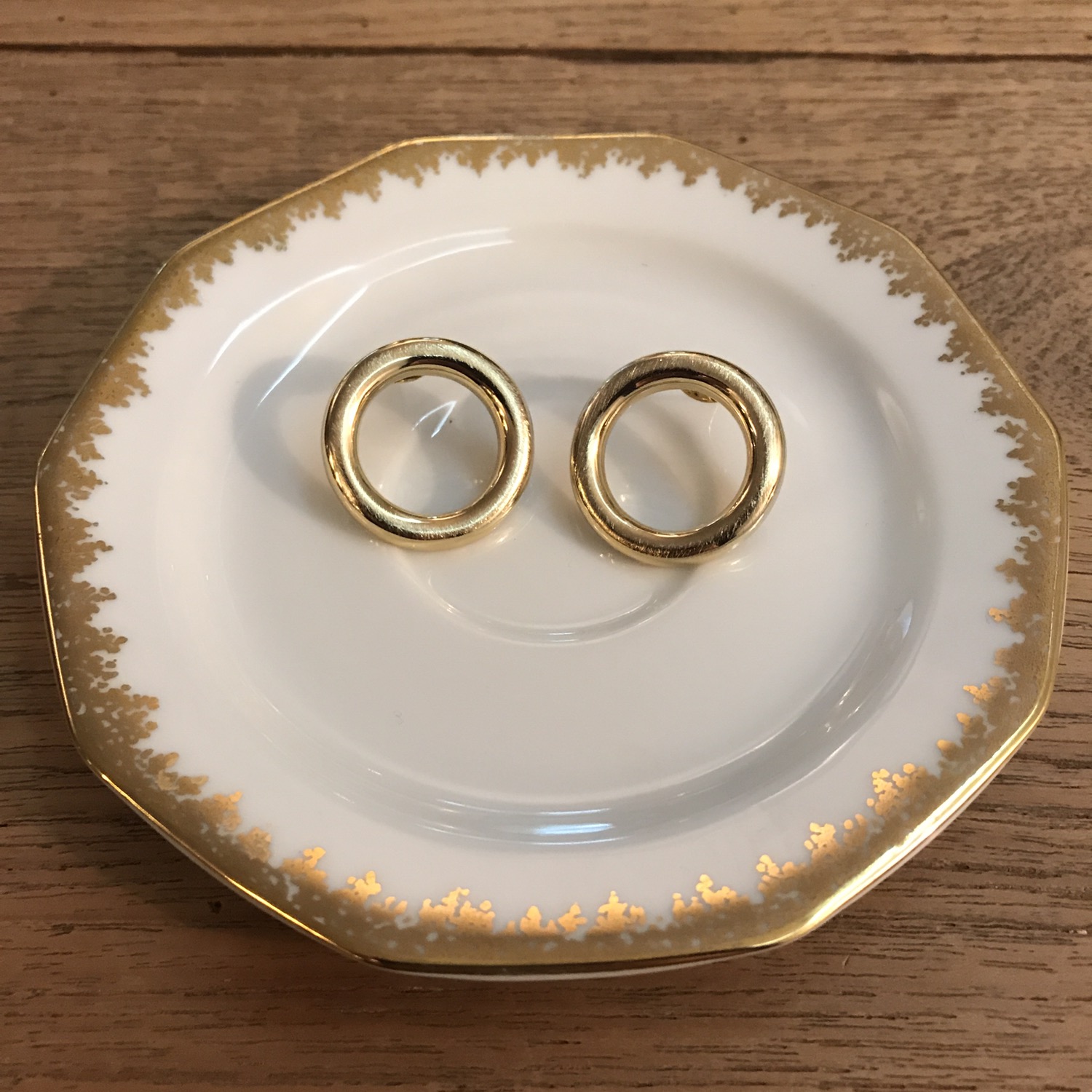 Gold Bold Circle Earrings Titanium Needle Anti-All