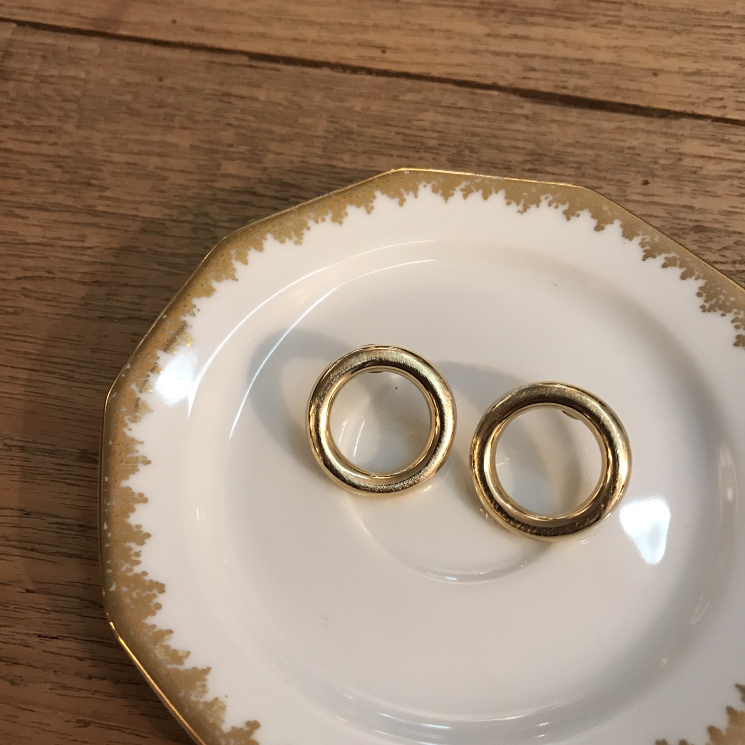 Gold Bold Circle Earrings Titanium Needle Anti-All