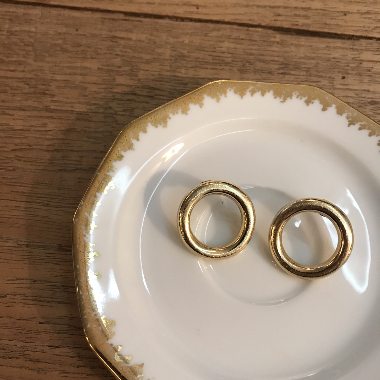 Gold Bold Circle Earrings Titanium Needle Anti-All