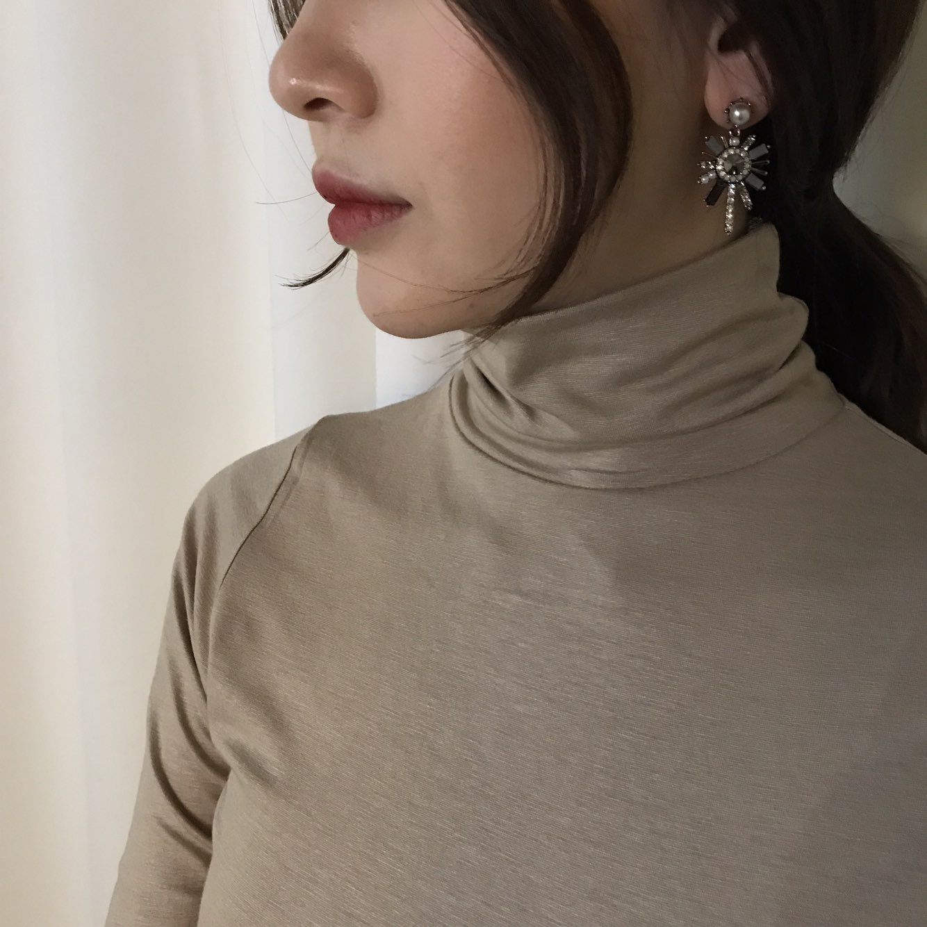 Pearl crystal drop earrings 3color trendy styling 