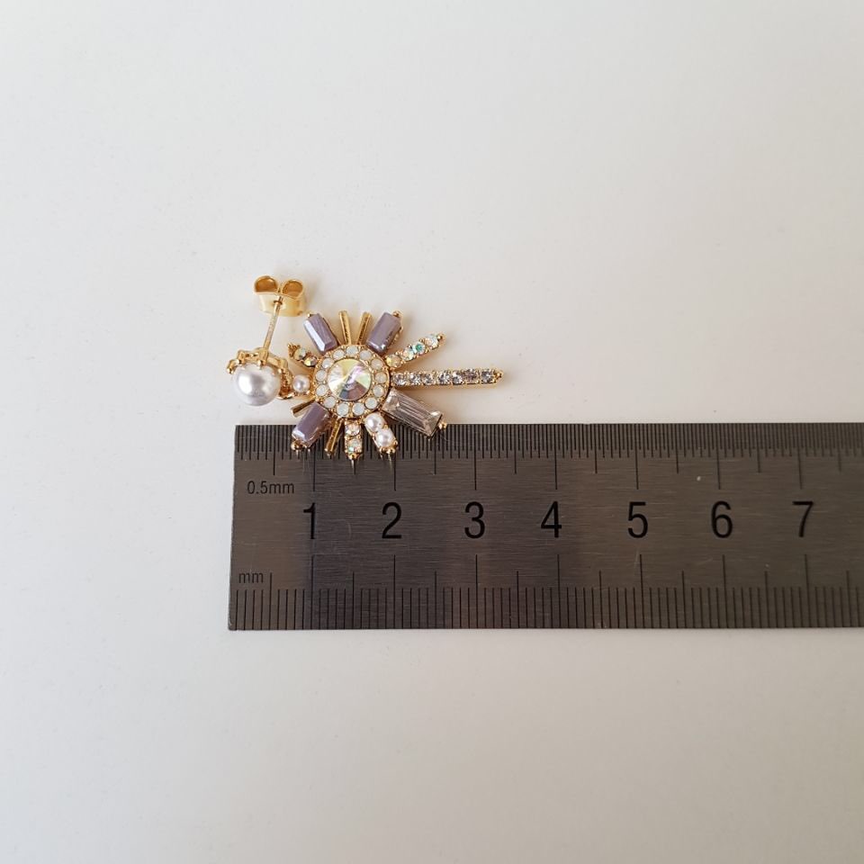 Pearl crystal drop earrings 3color trendy styling 