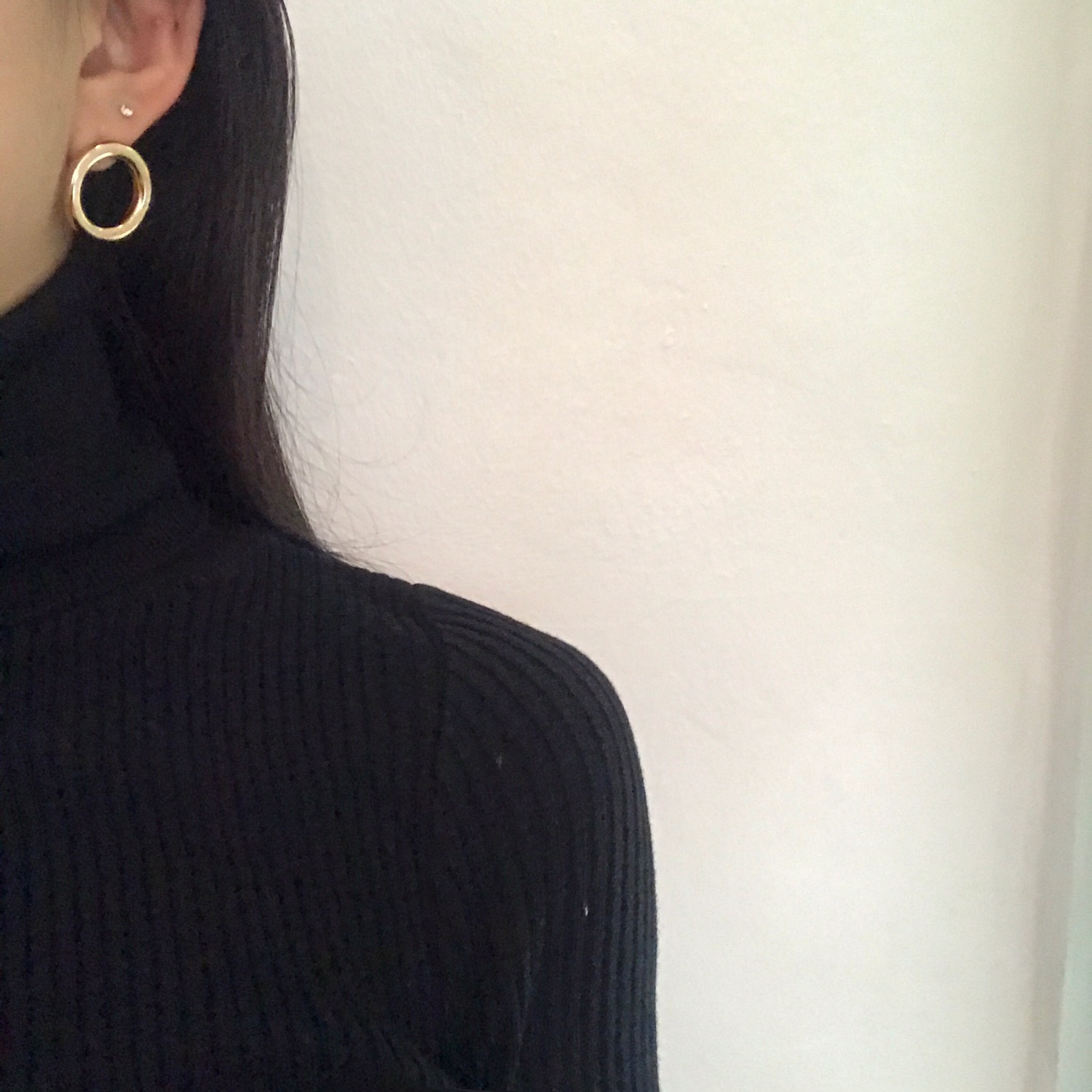 Gold Bold Circle Earrings Titanium Needle Anti-All