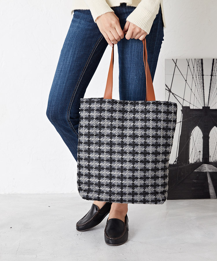 TOTE ECO SHOPPING TRAVEL Check shoulder strap Eco 