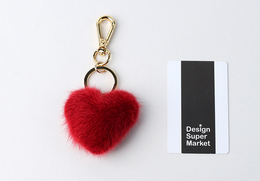 Red Mini Heart Real Mink Fur Bag Charming Classic 