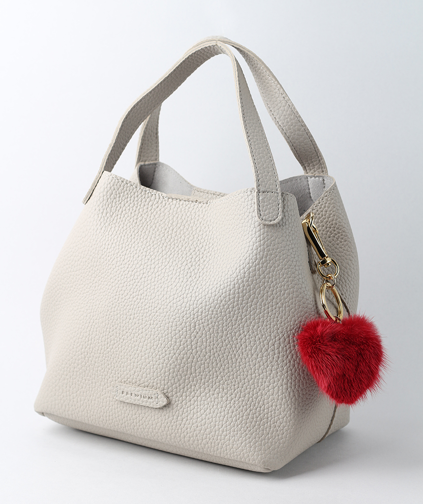 Red Mini Heart Real Mink Fur Bag Charming Classic 