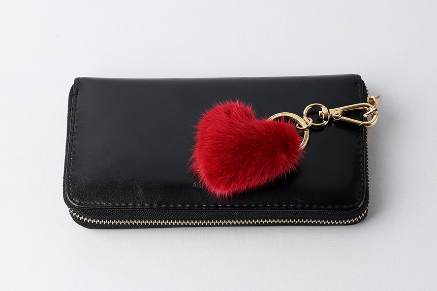 Red Mini Heart Real Mink Fur Bag Charming Classic 