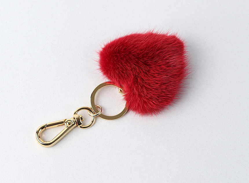 Red Mini Heart Real Mink Fur Bag Charming Classic 