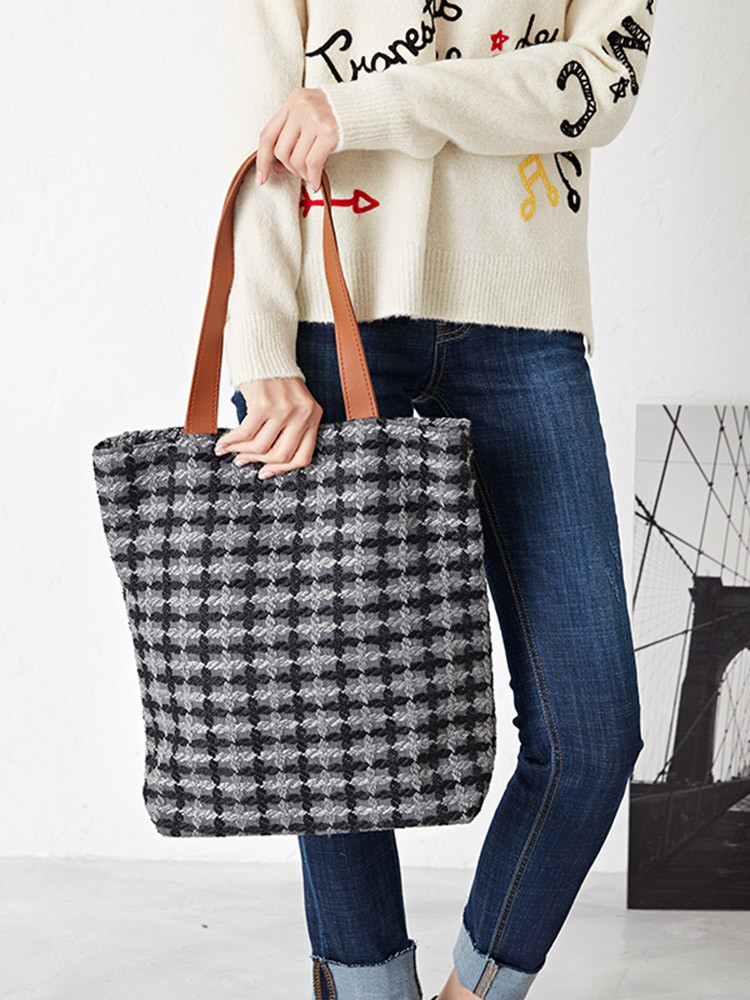 TOTE ECO SHOPPING TRAVEL Check shoulder strap Eco 