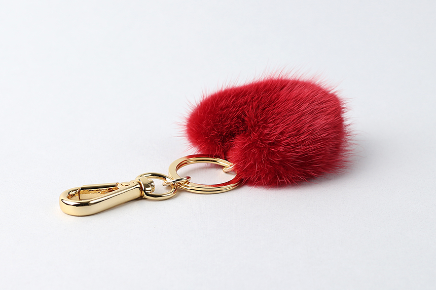 Red Mini Heart Real Mink Fur Bag Charming Classic 