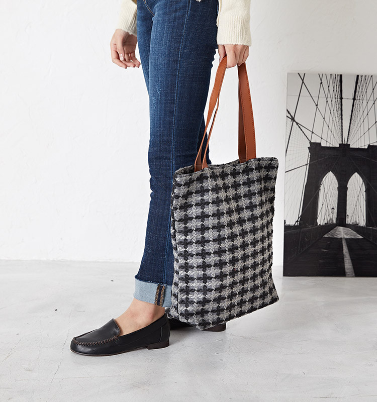 TOTE ECO SHOPPING TRAVEL Check shoulder strap Eco 