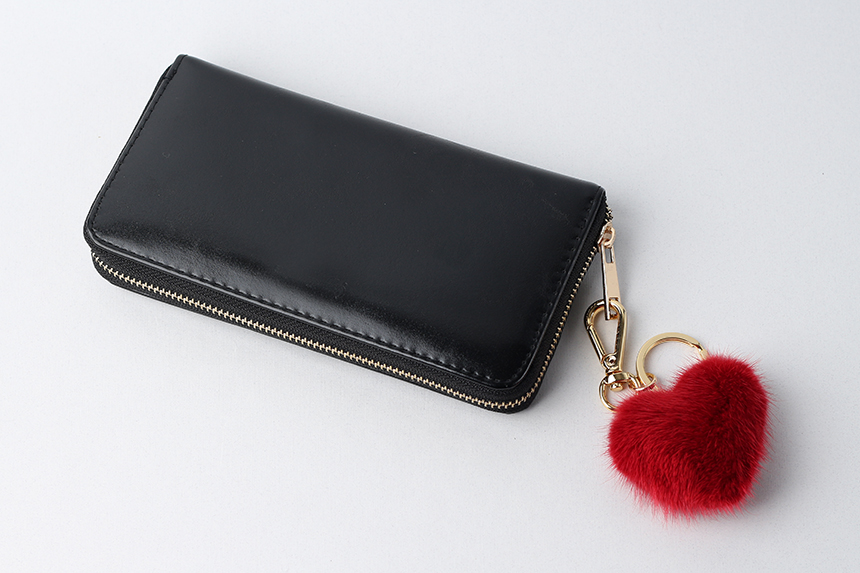 Red Mini Heart Real Mink Fur Bag Charming Classic 