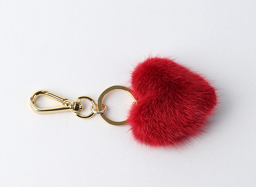 Red Mini Heart Real Mink Fur Bag Charming Classic 
