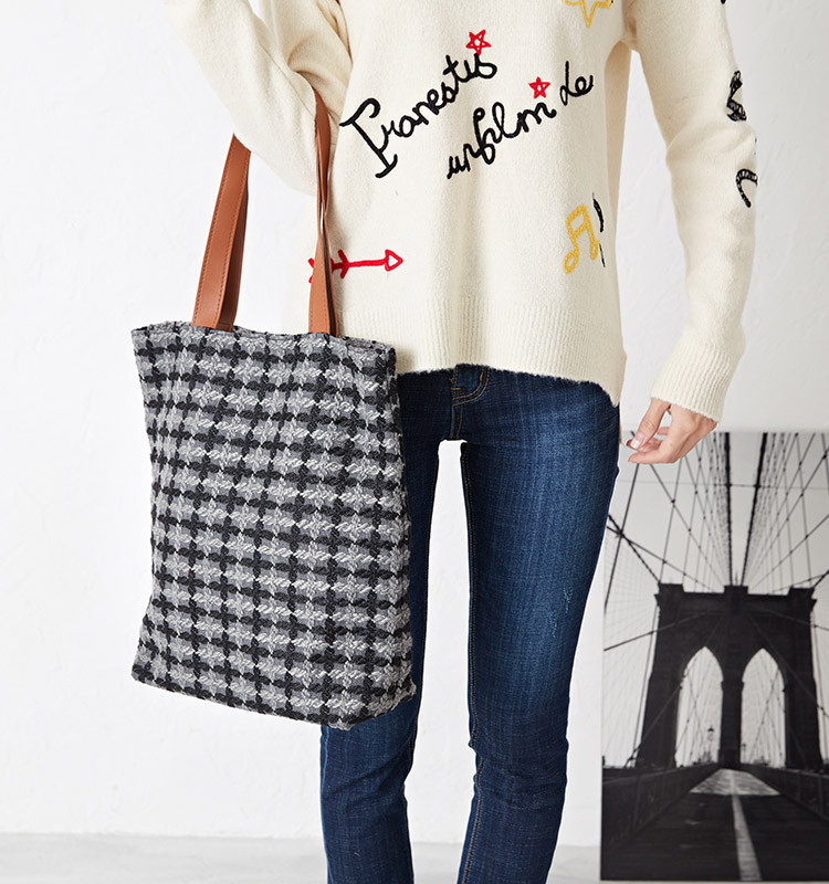 TOTE ECO SHOPPING TRAVEL Check shoulder strap Eco 