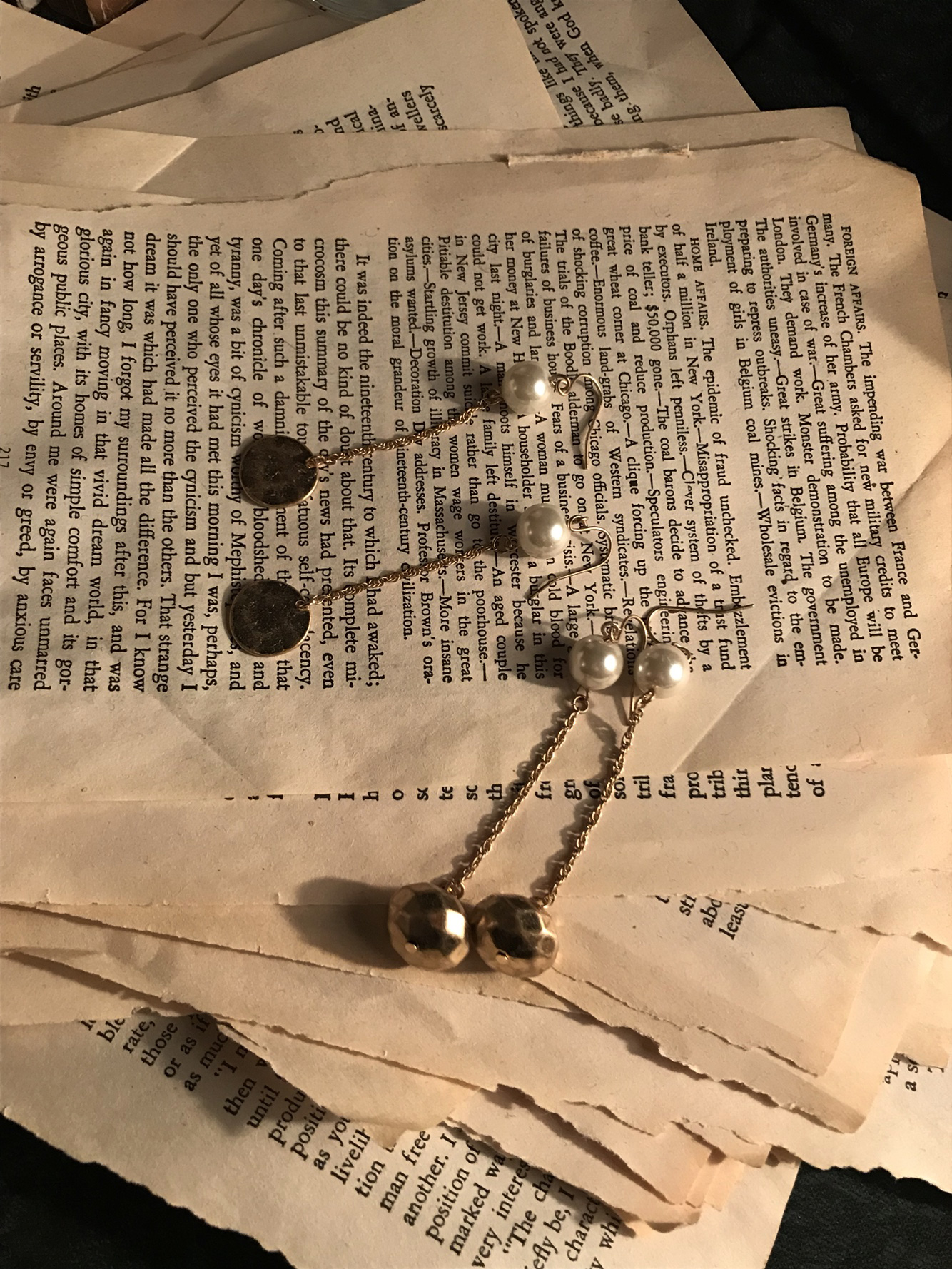 Antique pearl earrings collection earrings 5 ​​spe