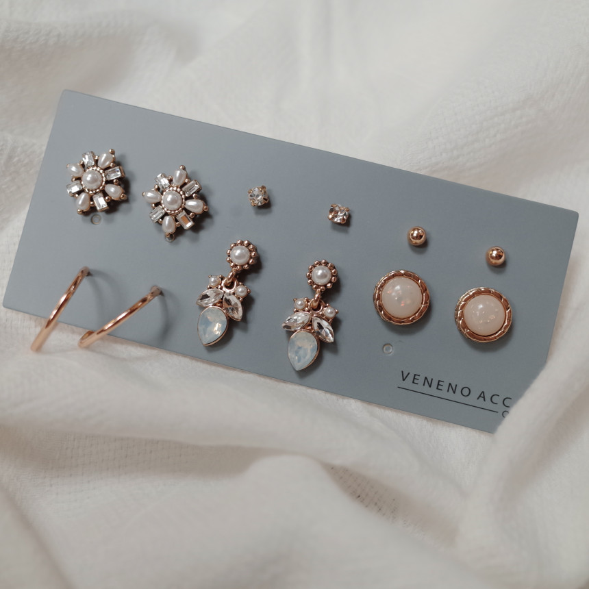 White Snow Angel 12SET Earrings Stylish Chic Uniqu