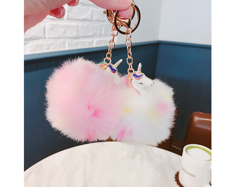 Unicorn Pom foam key ring Keychain Chockey Winter 