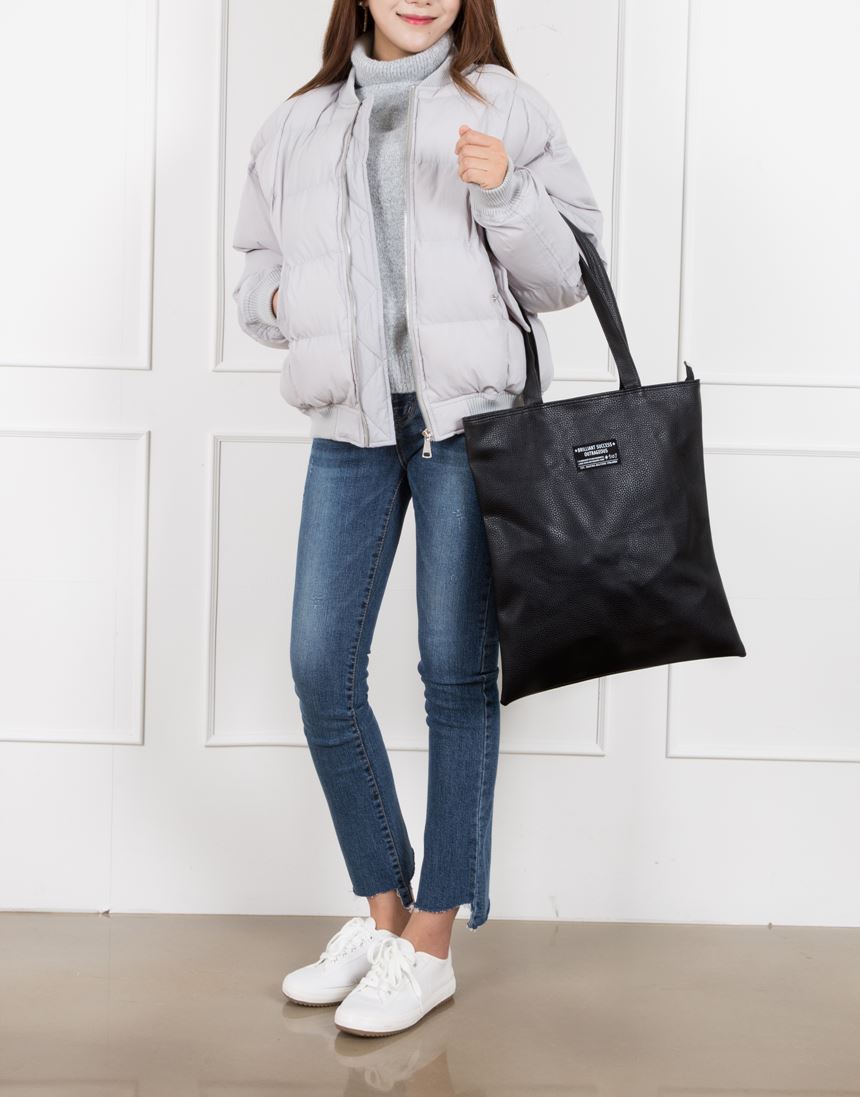 TOTE ECO SHOPPING TRAVEL Zipper Leather Eco Bag Sh