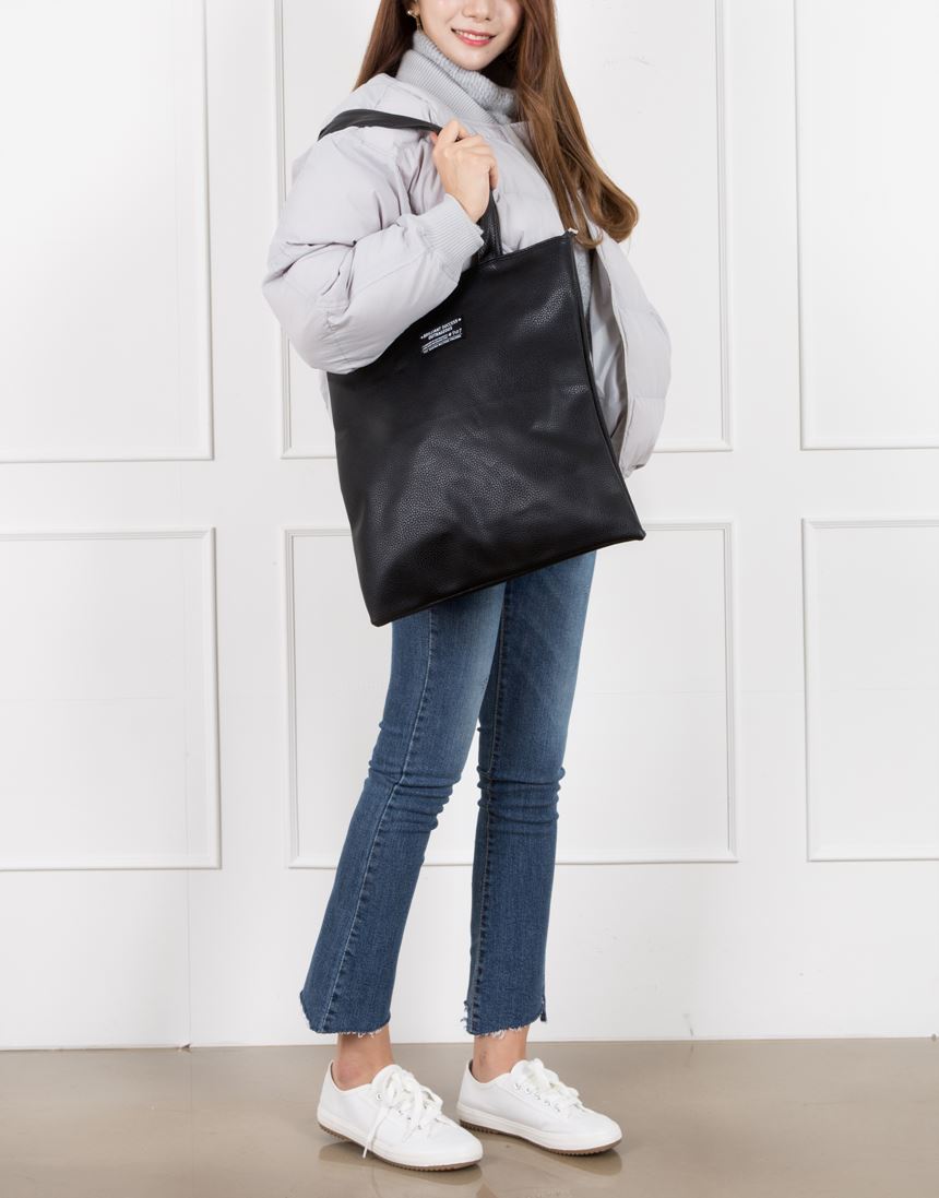 TOTE ECO SHOPPING TRAVEL Zipper Leather Eco Bag Sh