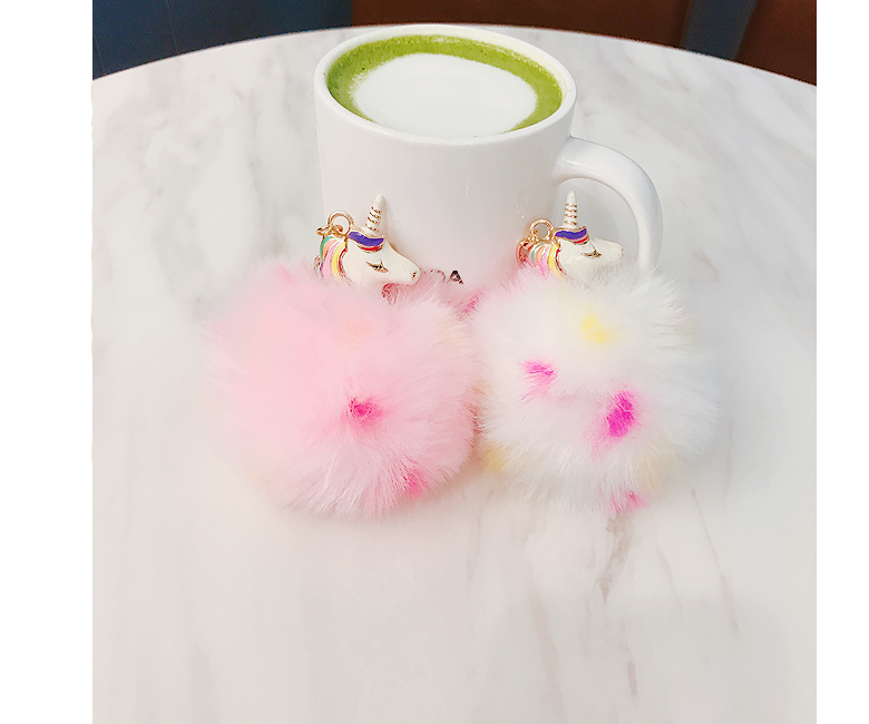 Unicorn Pom foam key ring Keychain Chockey Winter 