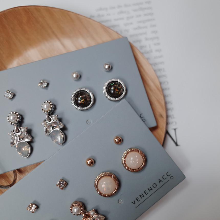 White Snow Angel 12SET Earrings Stylish Chic Uniqu