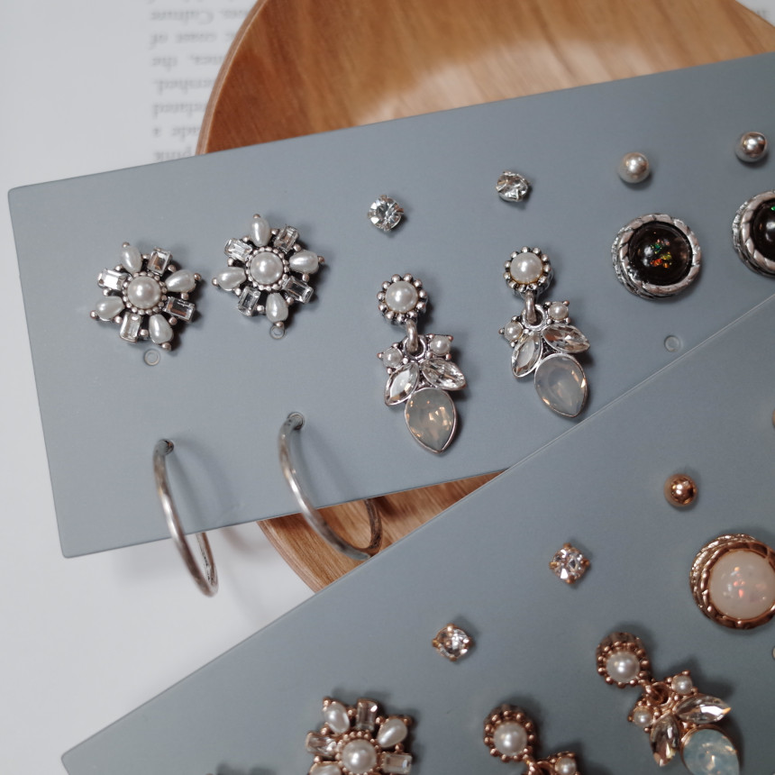 White Snow Angel 12SET Earrings Stylish Chic Uniqu