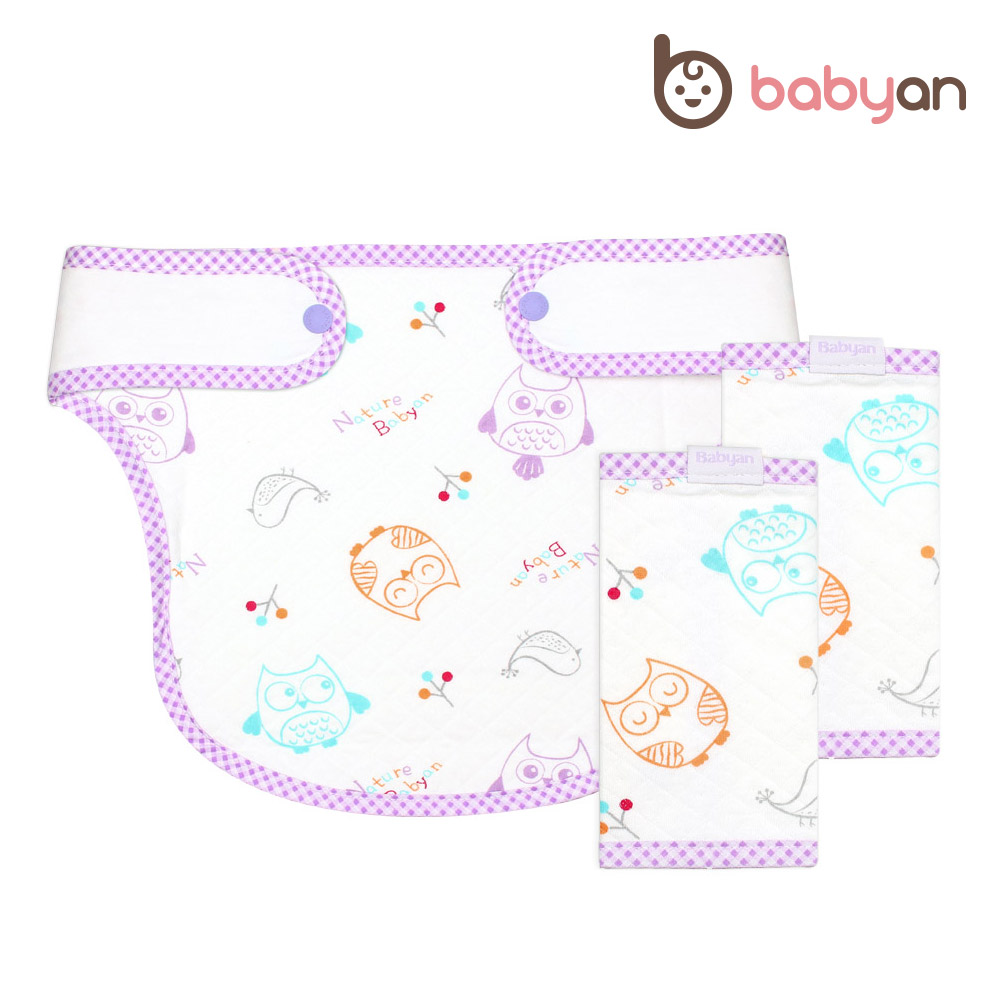 베이비앙 국내산 무형광 순면 도톰한 삼중직 뮤직애니멀 아기띠 어깨침받이(모든 아기띠 호환)