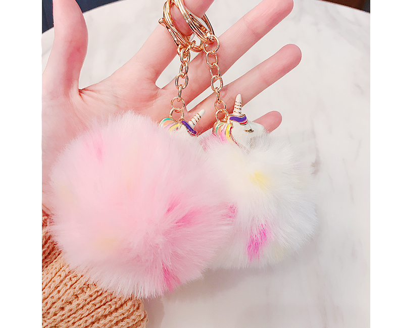 Unicorn Pom foam key ring Keychain Chockey Winter 