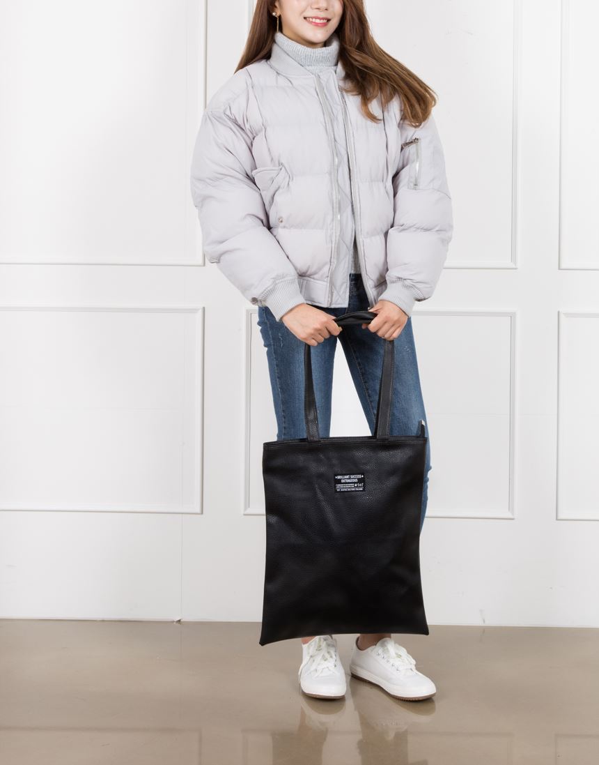 TOTE ECO SHOPPING TRAVEL Zipper Leather Eco Bag Sh