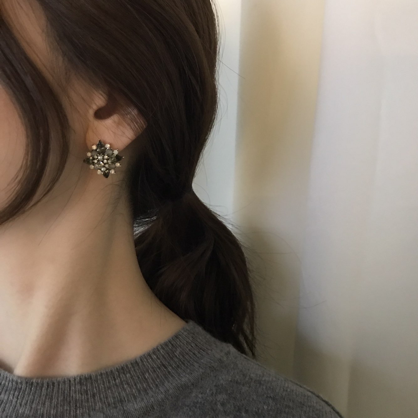 Yen crystal Cubic earrings Elegantly trendy stylin