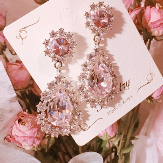 Princess Crystal Earrings Point Cycle Good Bling B