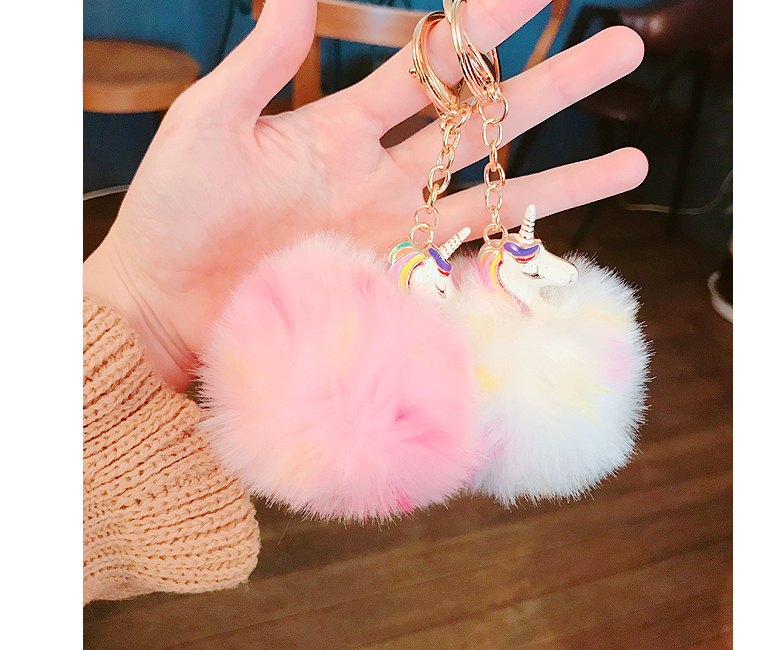 Unicorn Pom foam key ring Keychain Chockey Winter 