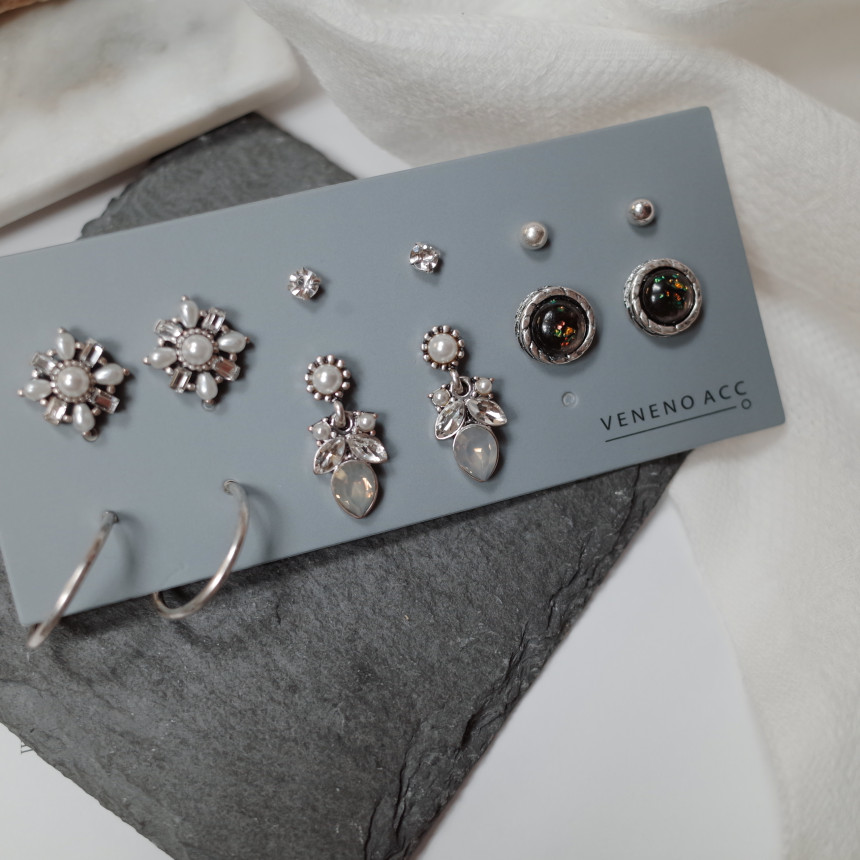 White Snow Angel 12SET Earrings Stylish Chic Uniqu