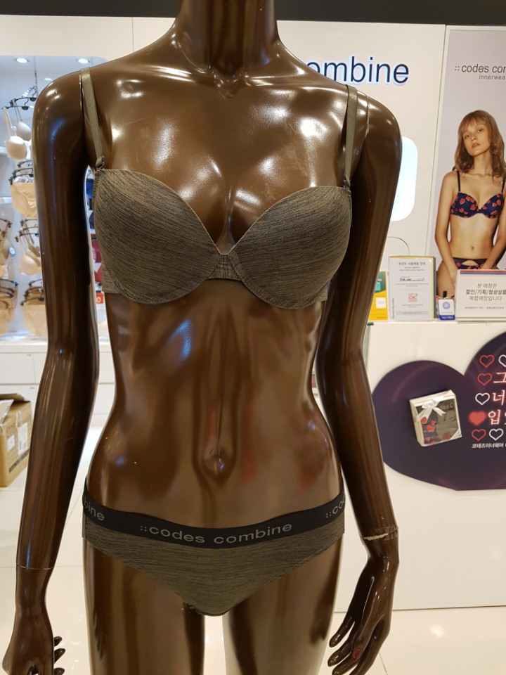 Corde's combine jacquard khaki female panties _