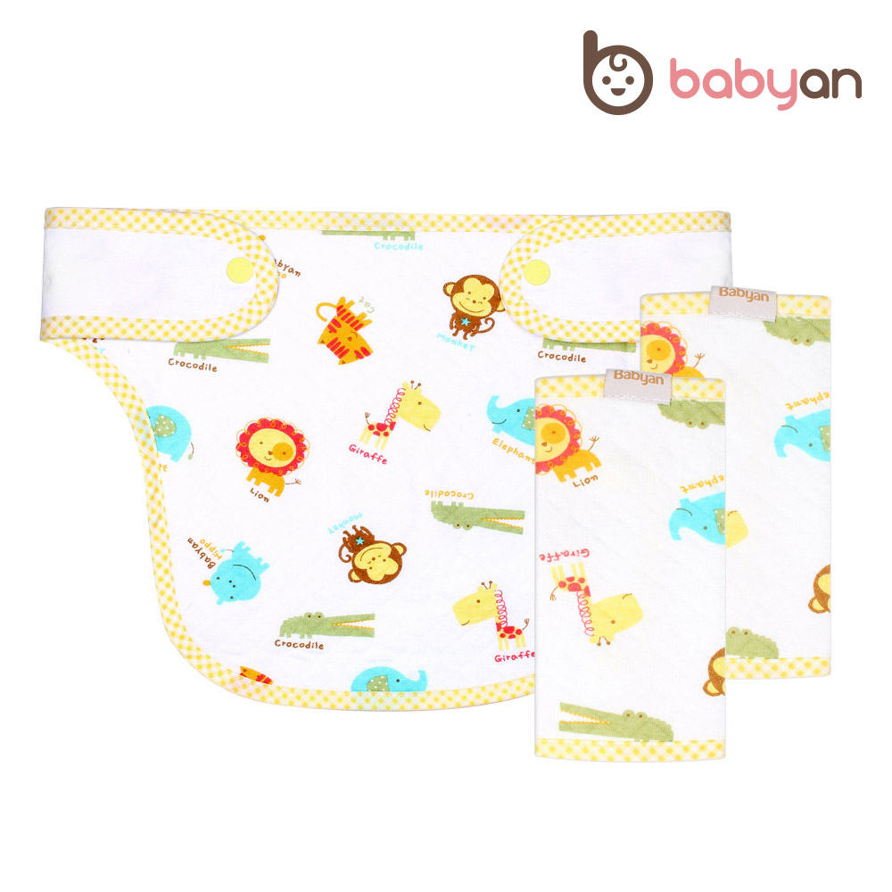 베이비앙 국내산 무형광 순면 도톰한 삼중직 뮤직애니멀 아기띠 어깨침받이(모든 아기띠 호환)